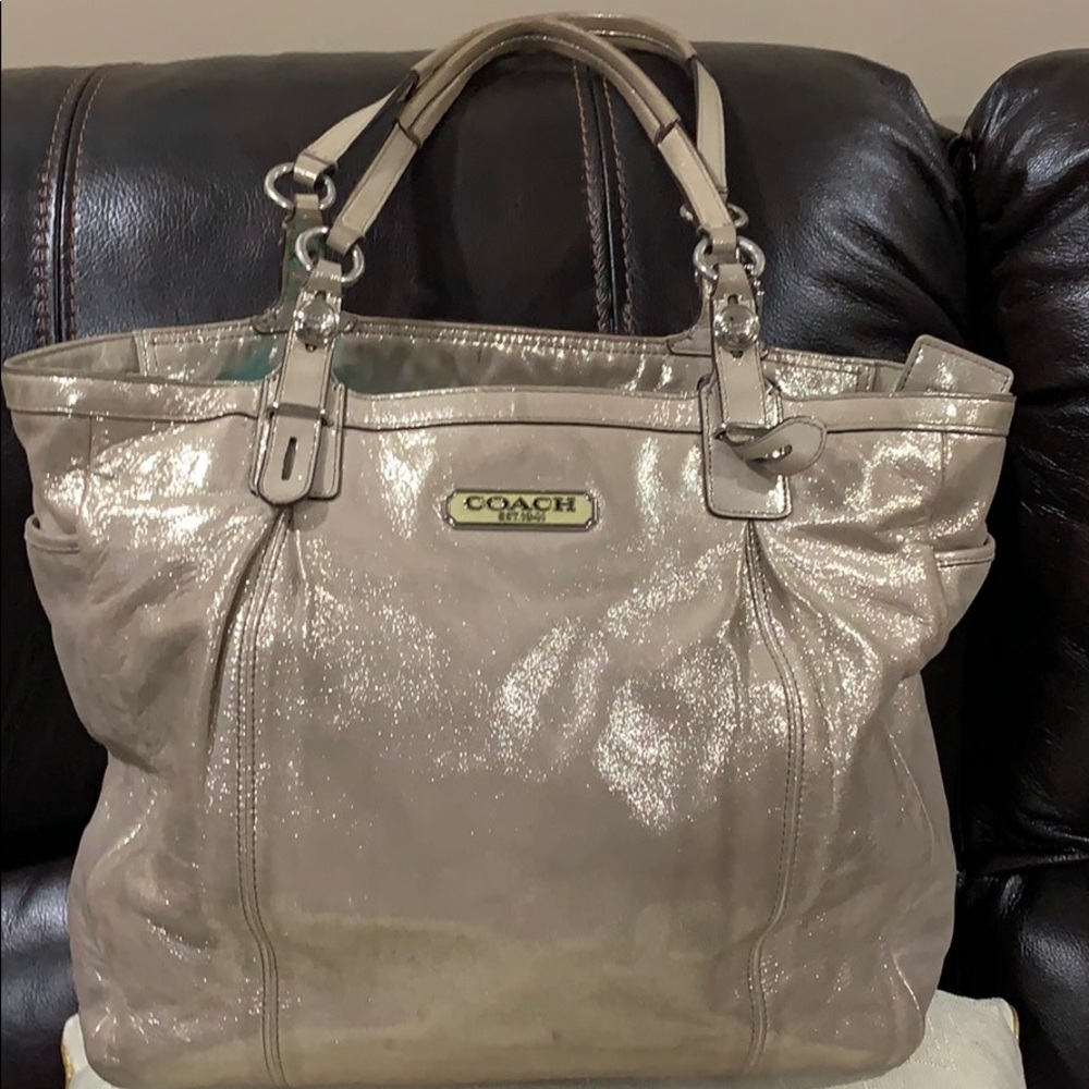 Old Sparkly champagne gold Coach bag